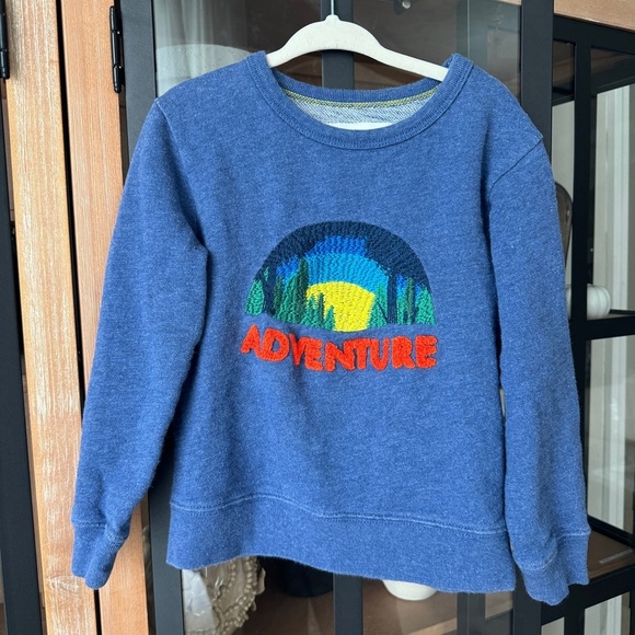 Mini Boden embroidered sweater toddler boys textured terry adventure crewneck - Picture 7 of 7